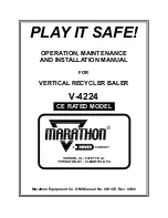 Preview for 1 page of Dover Marathon V-4224 Operation, Maintenance And Installation Manual