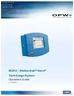 Dover OPW SiteSentinel Nano M2012 Operator'S Manual preview