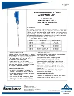 Dover PSG Neptune HGS-2.0 Operating Instructions And Parts List preview