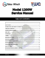 Dover TWG TULSA WINCH 1200W Service Manual preview