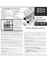 Предварительный просмотр 1 страницы Doyson S 10 FM User Manual