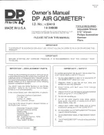 DP AIR GOMETER Owner'S Manual preview