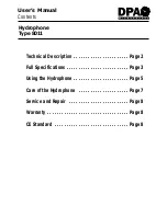 Preview for 2 page of DPA Hydrophone 8011 User Manual