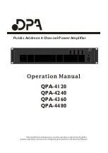 Preview for 1 page of DPA QPA-4120 Operation Manual