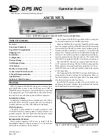 Preview for 1 page of DPS ASCII MUX Operation Manual