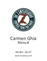 DR. Z Amplification Carmen Ghia ZA-07 Manual preview