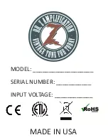 Предварительный просмотр 5 страницы DR. Z Amplification Maz 8 Manual