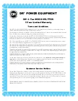 Preview for 31 page of DR 4-TON ELECTRIC WOOD SPLITTER Safety & Operating Instructions Manual