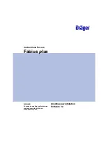 Предварительный просмотр 1 страницы Dräger Fabius plus Instructions For Use Manual