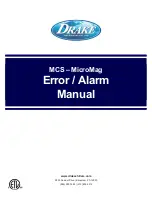 Preview for 1 page of DRAKE MCS-MicroMag Error / Alarm Manual