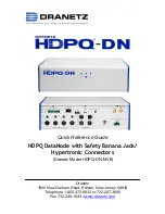 Preview for 1 page of Dranetz HDPQ-DN-MVB Quick Reference Manual