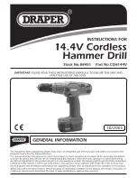 Preview for 1 page of Draper 14.4V Cordless Hammer Drill Instructions Manual