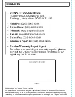 Preview for 16 page of Draper 20514 Instructions Manual