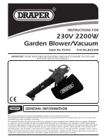 Preview for 1 page of Draper 230V 2200W Garden Blower/Vacuum Instructions Manual