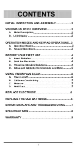 Preview for 2 page of Drawell Jenco Vision Plus EC331 Operation Manual