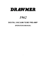 Предварительный просмотр 1 страницы Drawmer 1962 Operator'S Manual