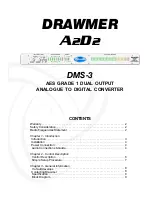 Drawmer A2D2 DMS-3 Owner'S Manual предпросмотр