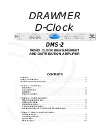 Drawmer D-Clock DMS-2 Owner'S Manual предпросмотр