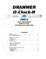 Preview for 1 page of Drawmer D-Clock-R DMS-6 Owner'S Manual