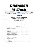 Drawmer M-Clock DMS-1 Owner'S Manual предпросмотр