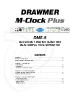 Drawmer M-Clock Plus DMS-5 Owner'S Manual предпросмотр