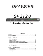 Preview for 1 page of Drawmer SP2120 Operator'S Manual