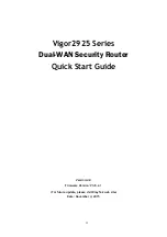 Draytek Vigor2925 Series Quick Start Manual preview