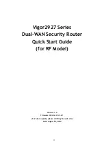 Предварительный просмотр 2 страницы Draytek Vigor2927 Series Quick Start Manual