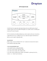 Preview for 1 page of Drayton LP722 Quick Start Manual