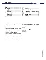 Preview for 2 page of Drayton SHR 521 20 Installation & Operation Manual