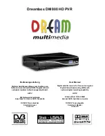 Предварительный просмотр 1 страницы DREAM MULTIMEDIA DREAMBOX DM 800 HD PVR User Manual