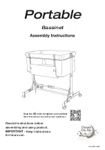 Preview for 1 page of Dream On Me Portable Zimal Bassinet Assembly Instructions Manual