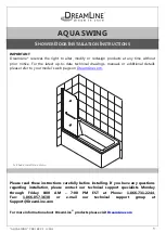 Preview for 1 page of Dreamline AQUA SWING Installation Instructions Manual