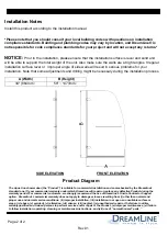 Preview for 2 page of Dreamline Aqua Uno SHDR-3534586 Series Quick Start Manual