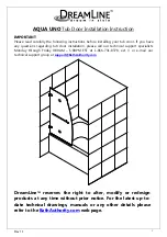 Preview for 1 page of Dreamline AQUA UNO Installation Instruction