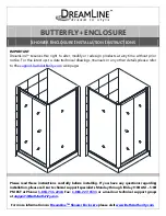 Preview for 1 page of Dreamline BUTTERFLY+ENCLOSURE Installation Instructions Manual