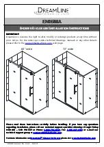 Preview for 1 page of Dreamline ENIGMA 60" wide Installation Instructions Manual