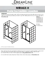 Dreamline MIRAGE-X SHDR-1948723L Series Installation Instructions Manual предпросмотр