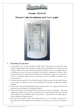 Preview for 1 page of Dreamline Oceana DLG-63 Installation And User Manual