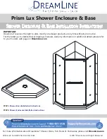 Dreamline PRISM LUX Installation Instructions Manual preview