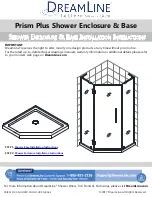 Dreamline PRISM PLUS Installation Instructions Manual preview