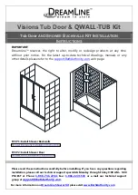 Dreamline QWALL TUB Installation Instructions Manual preview