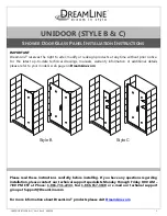 Preview for 24 page of Dreamline UNIDOOR B Installation Instructions Manual