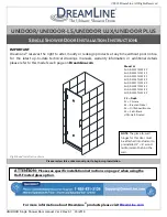 Preview for 2 page of Dreamline UNIDOOR PLUS Installation Instructions Manual