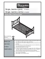 Preview for 1 page of DREAMS Single Jasmine Assembly Instructions