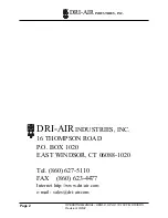 Предварительный просмотр 2 страницы Dri-Air Industries ARID-X Operating Manual