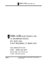 Предварительный просмотр 2 страницы Dri-Air Industries HA1000B Operating Manual