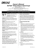 Dri-Eaz AirPath Owner'S Manual preview