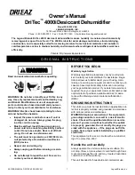 Dri-Eaz DriTec 4000i Owner'S Manual preview