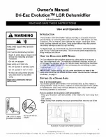 Preview for 2 page of Dri-Eaz Evolution 115v Owner'S Manual